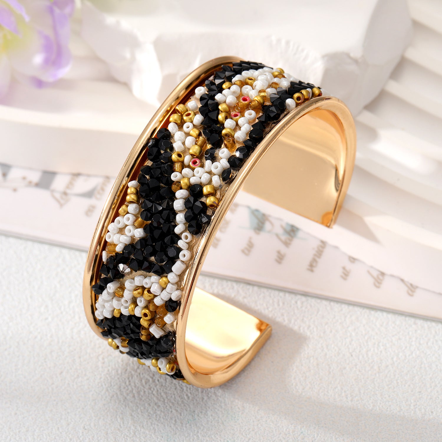 Wholesale Colored Crushed Stone Alloy Bracelet