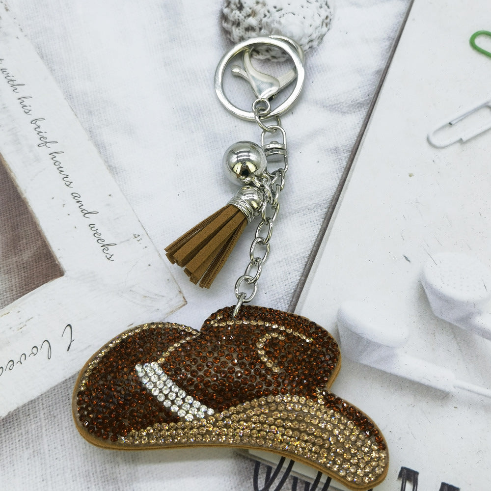 Wholesale Rhinestone Cowboy Hat Keychain