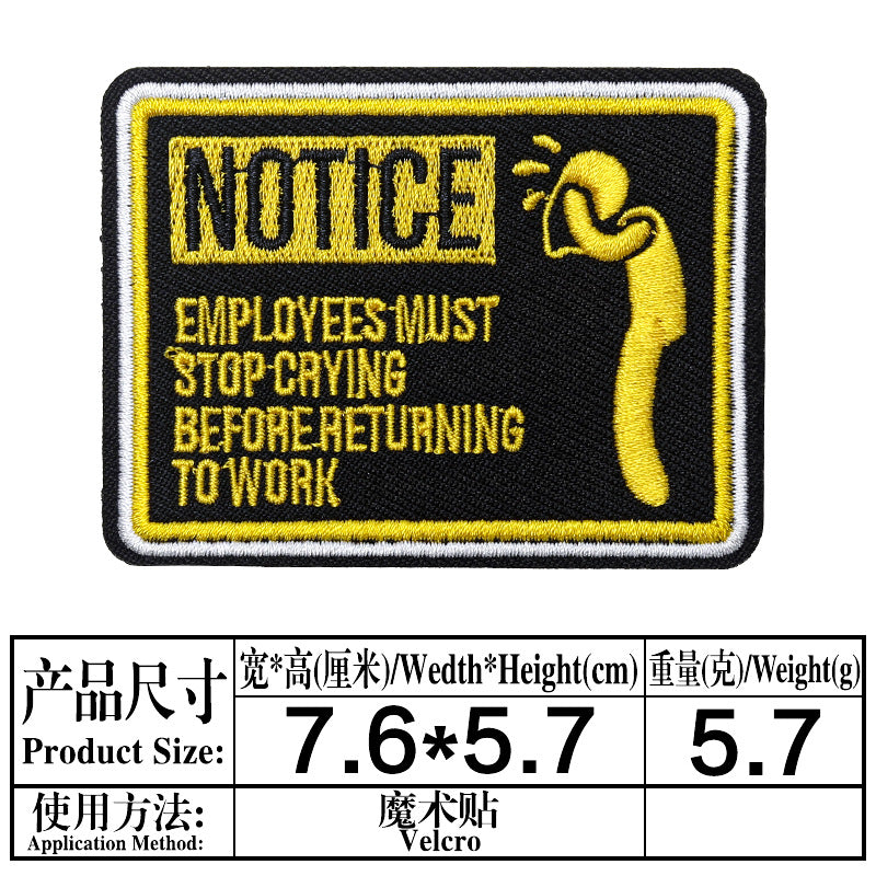 Wholesale Embroidered velcro badge back loop hook strap wool patches