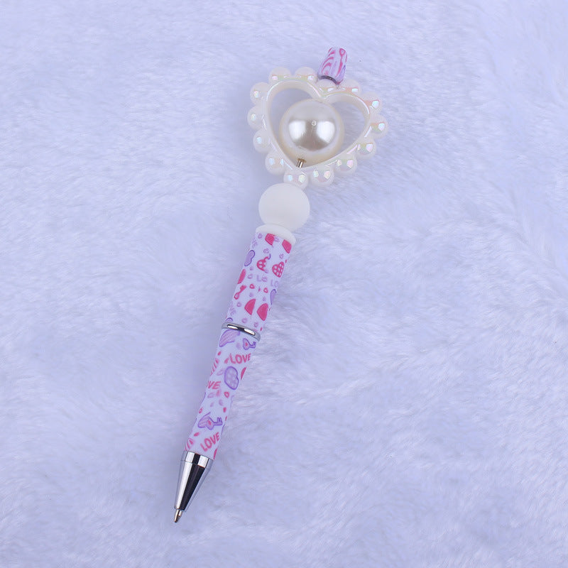 Wholesale Beaded Pens Valentine's Day Love Silicone Handmade Beaded Pen