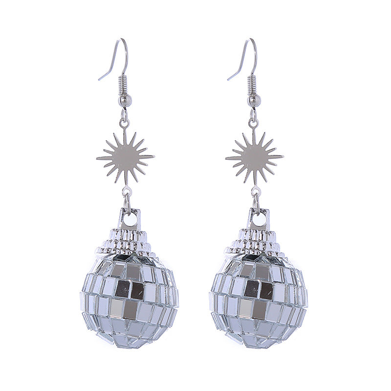 Wholesale Retro Disco Long Ball Earrings