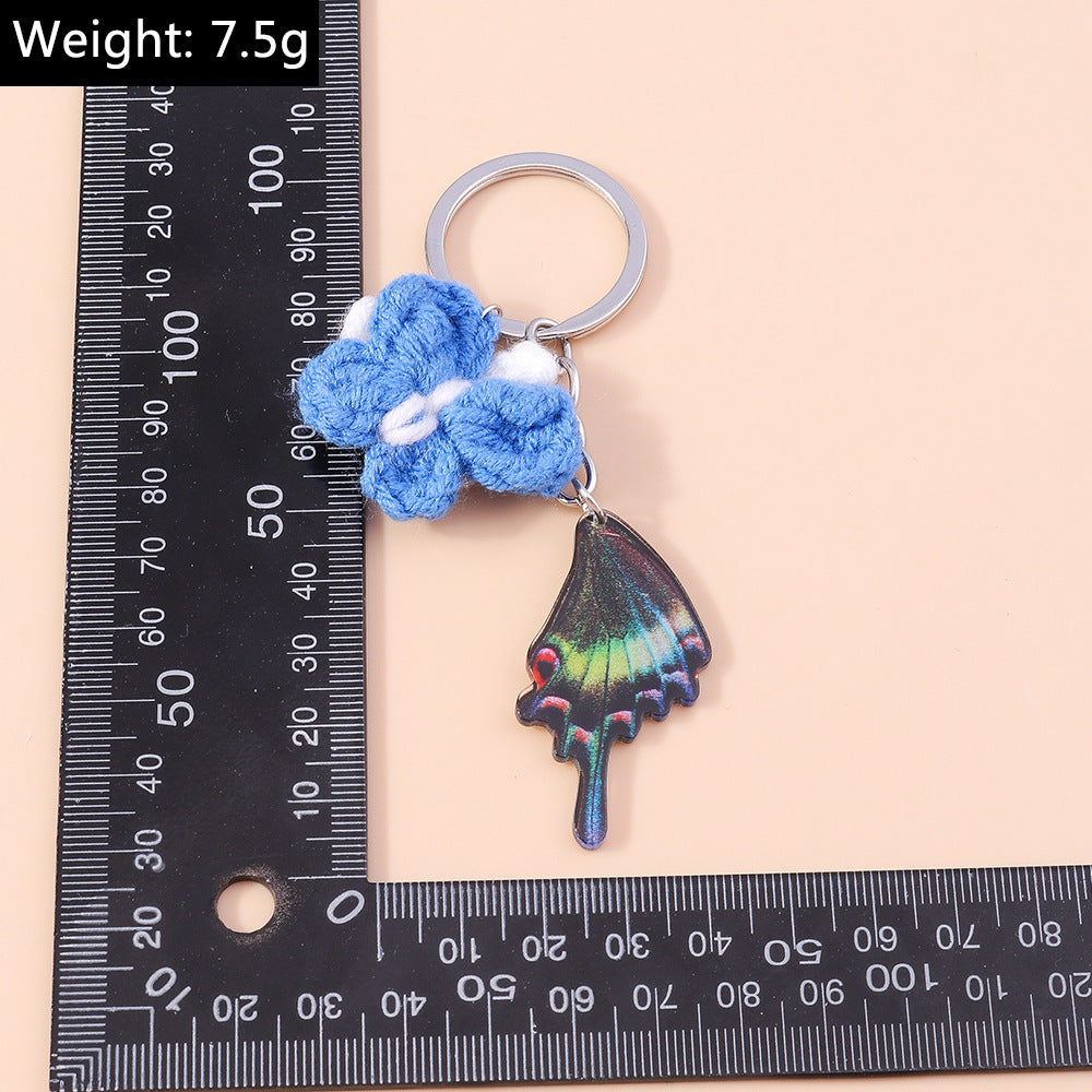 Wholesale Tassel Rice Beads Butterfly Wings Keychain