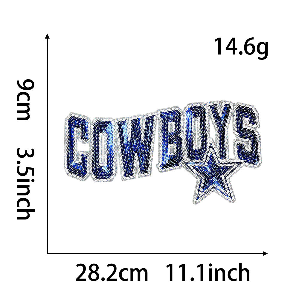 Wholesale Football Team Sequin Logo Patches Stylish Embroidered Applique For ets Boutique DIY Supply OLY Exclusive