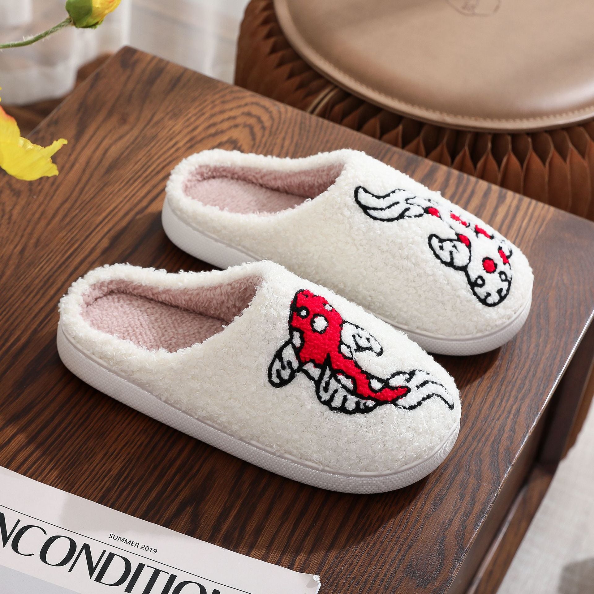 Wholesale Cotton Home Winter Dachshund Animal Embroidery Warm Slippers