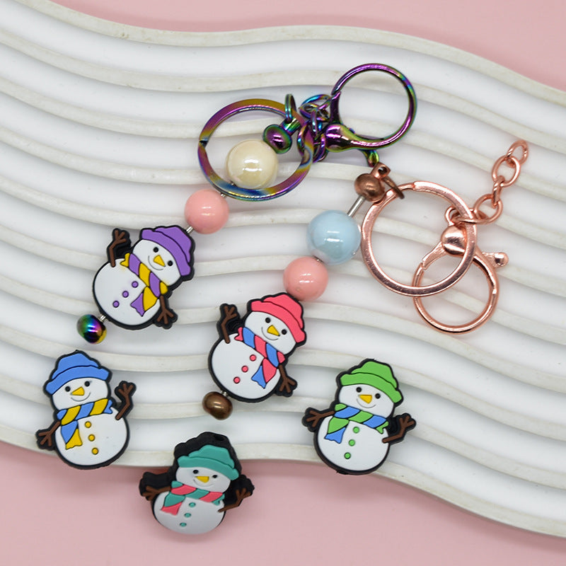 Wholesale Random 100pcs Cartoon Christmas Snowman Beads