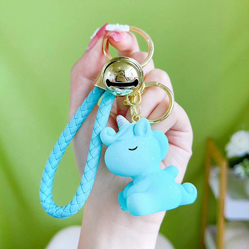Wholesale Resin Star Snow Unicorn Keychain