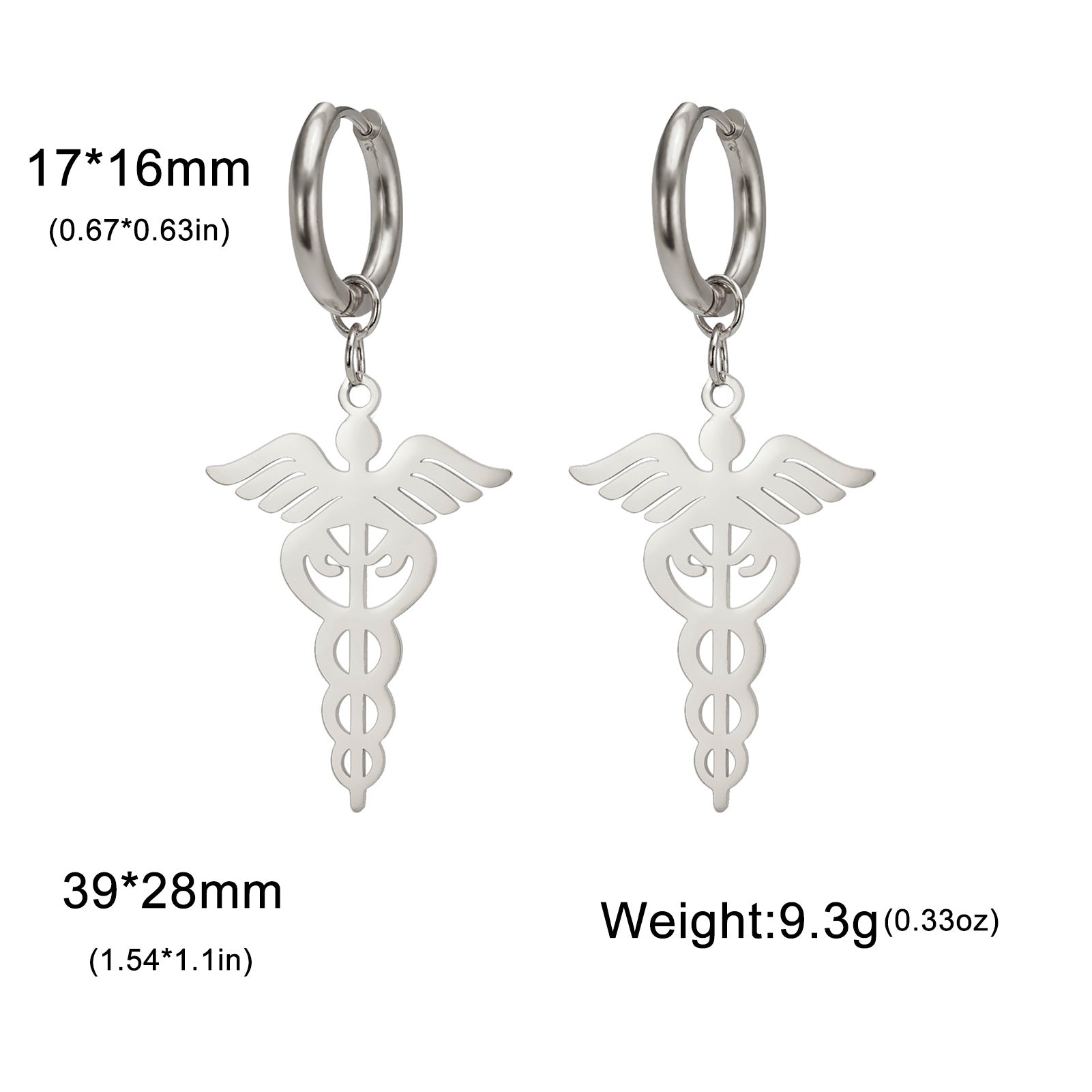 Wholesale Vintage ear hook 304 stainless steel scepter pendant earrings
