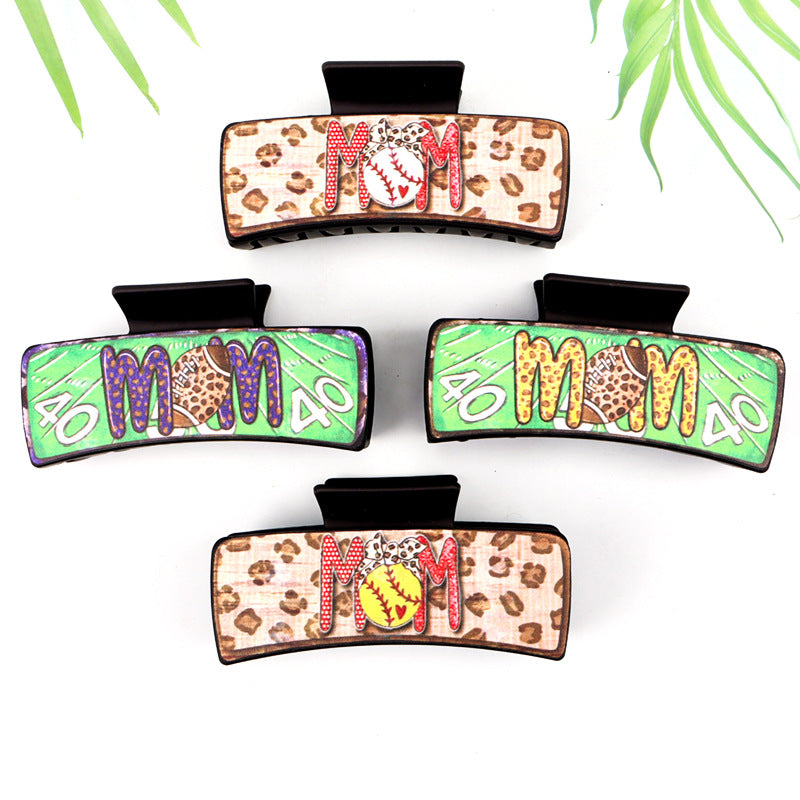Wholesale Mother's Day Retro Cartoon Ball Patterned Plastic Hair Clips