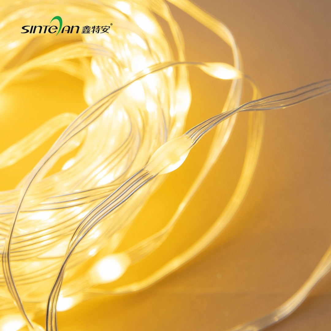 Wholesale Christmas tree light string warm white lighting LED low voltage light anti-electric shock button battery copper Christmas light