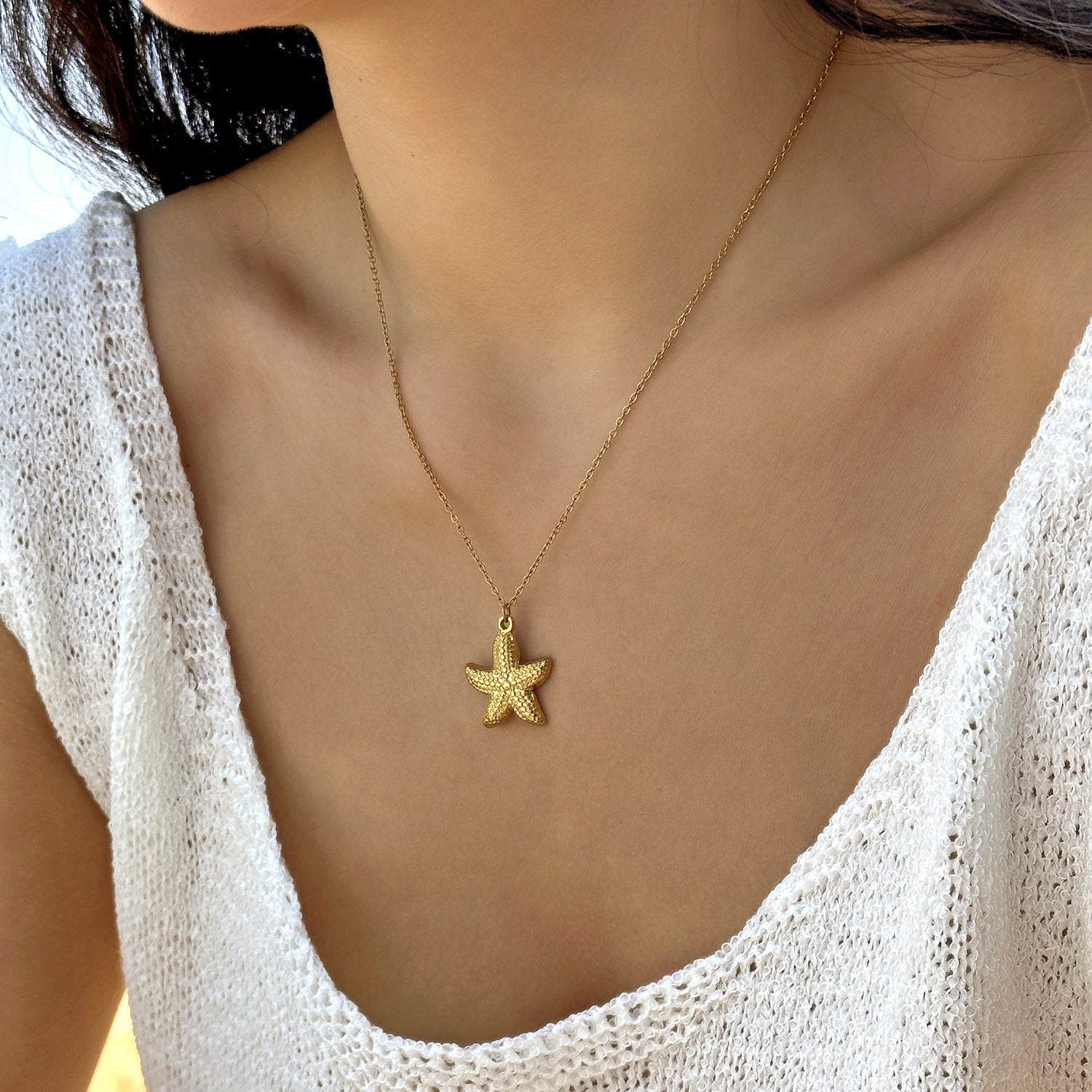 Wholesale Stainless Steel Ocean Series Necklace