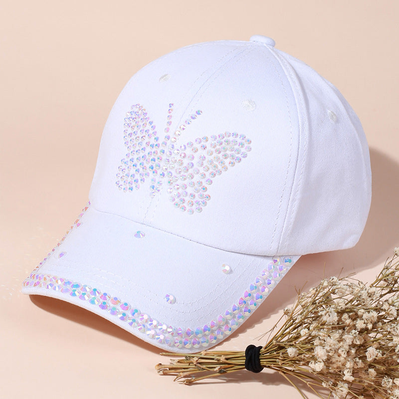 Wholesale Cotton Baseball Caps with Diamond Decorations