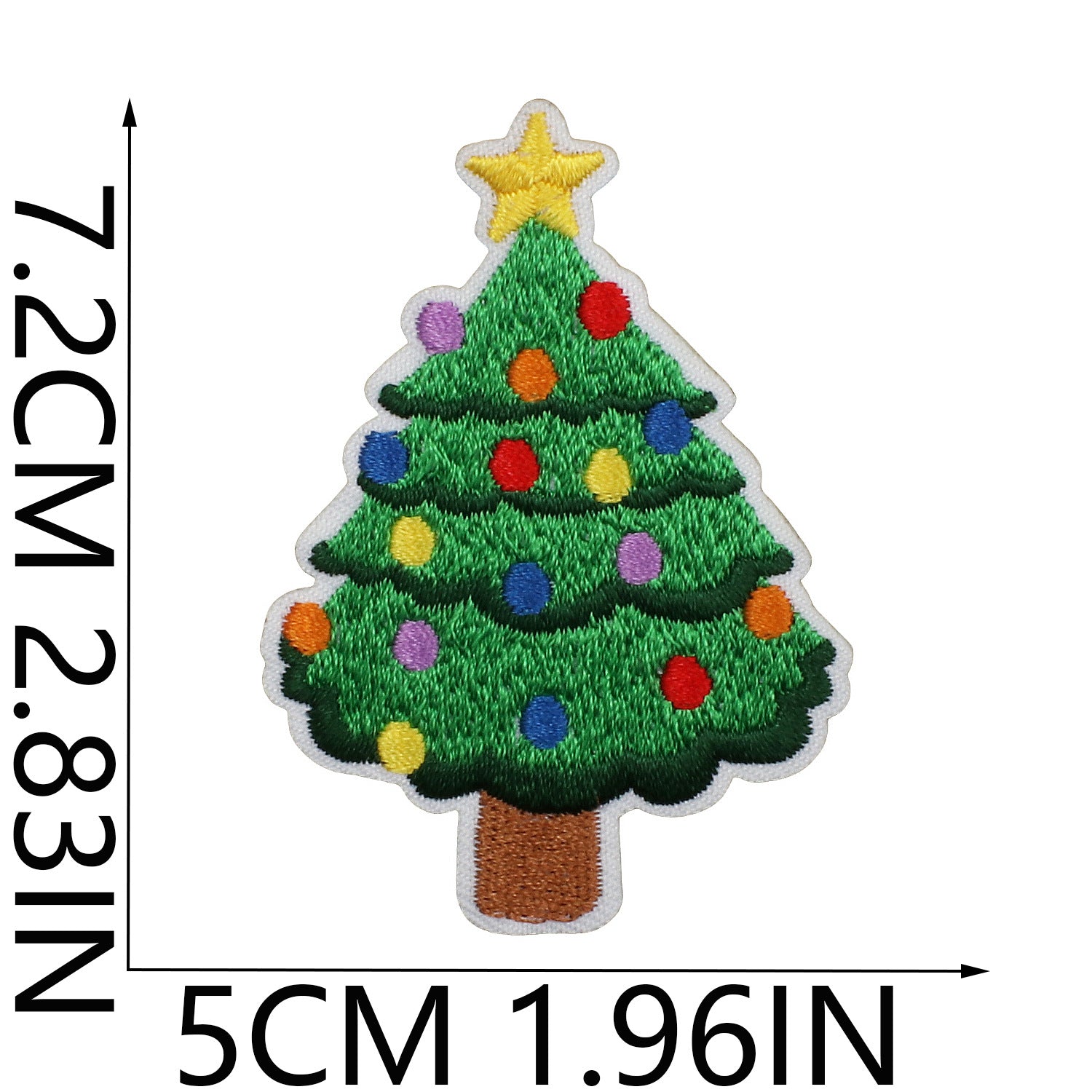 Wholesale Stylish Christmas Tree Embroidered Patch Polyester Thread Iron On Clothing Decoration Gift