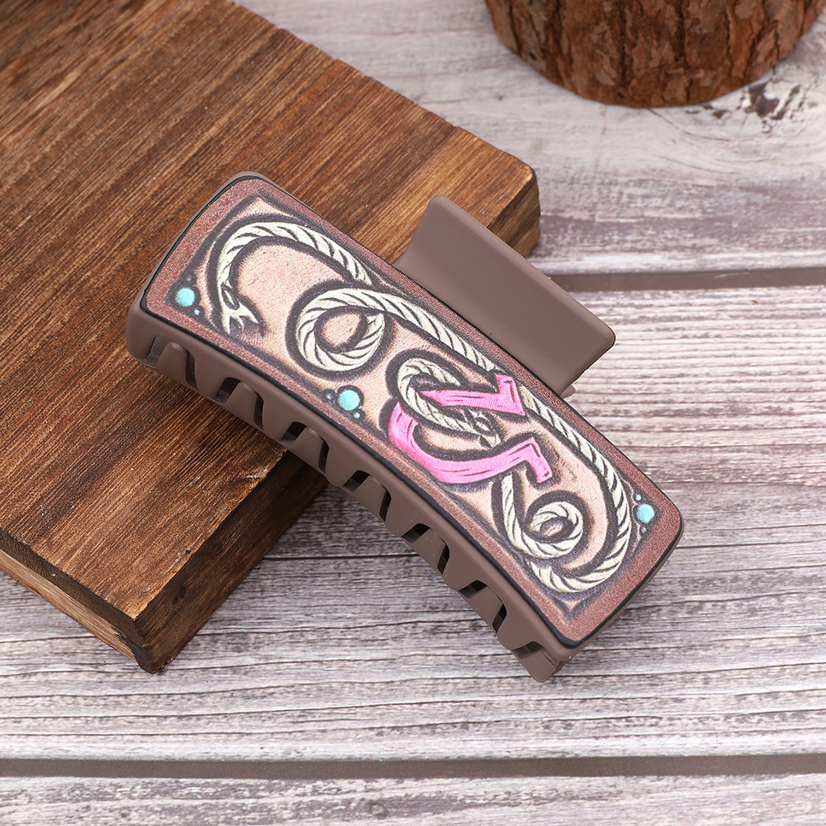 Wholesale Cross Border West Denim Wind Cactus Sunflower Letter Hairpin Women Shark Clip