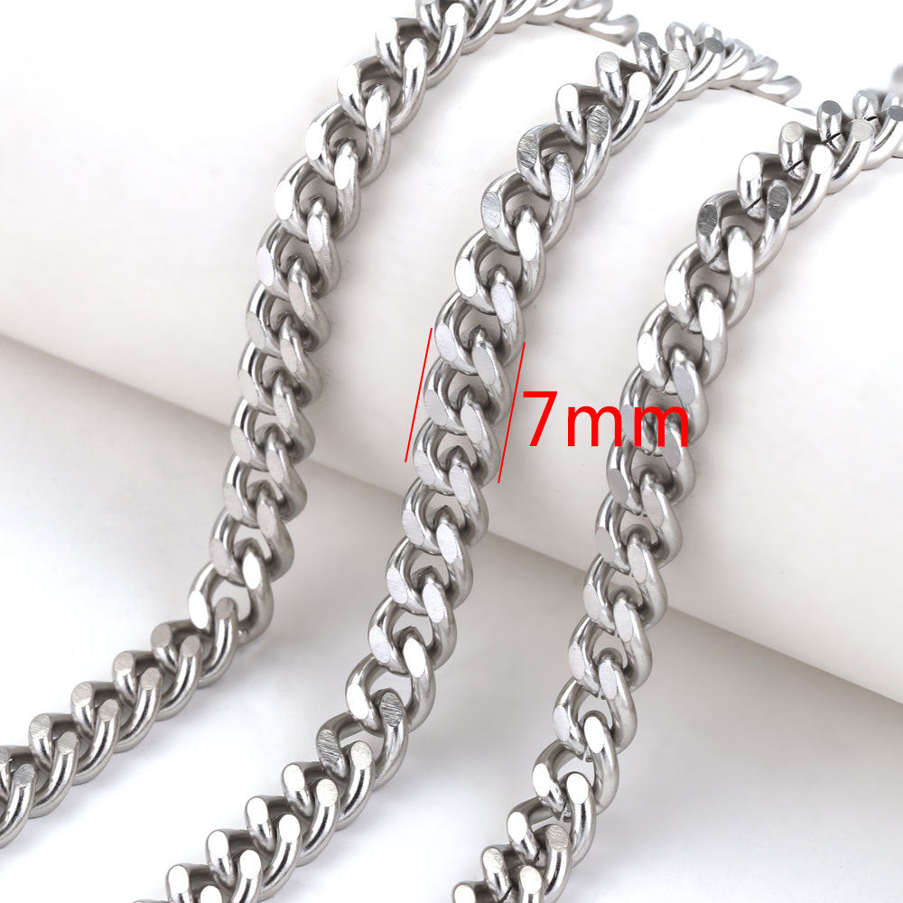 Wholesale 5 rolls - 500 cm various styles of stainless steel punk chain