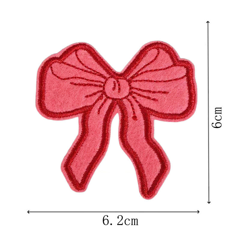 Wholesale Red diverse bow embroidery DIY Patches