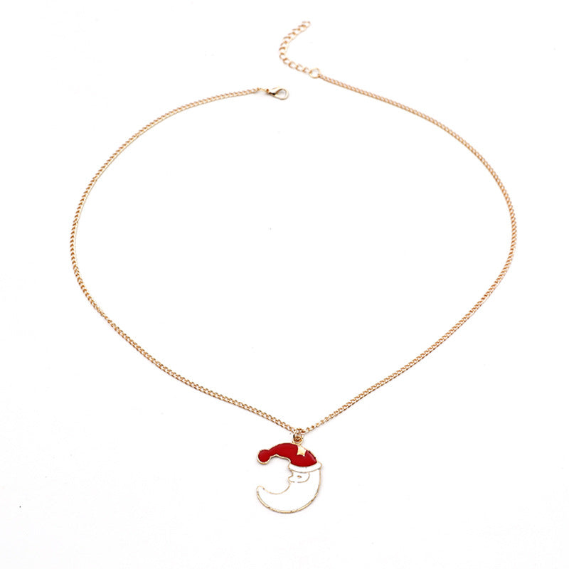 Wholesale Cute Cartoon Santa Claus Retro Christmas  Alloy Necklace Set