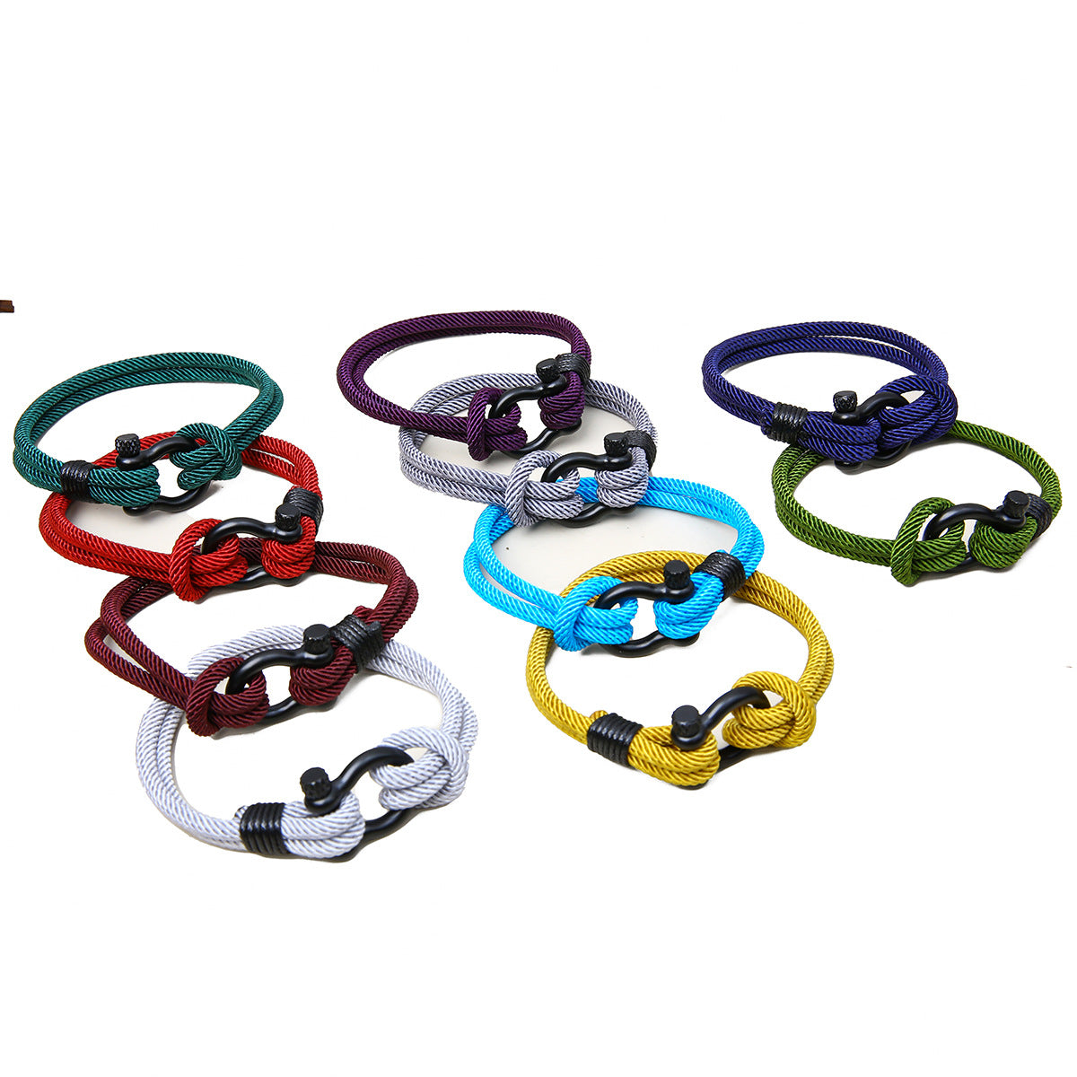Wholesale Braided Stainless Steel Horseshoe Buckle Men's Bracelet