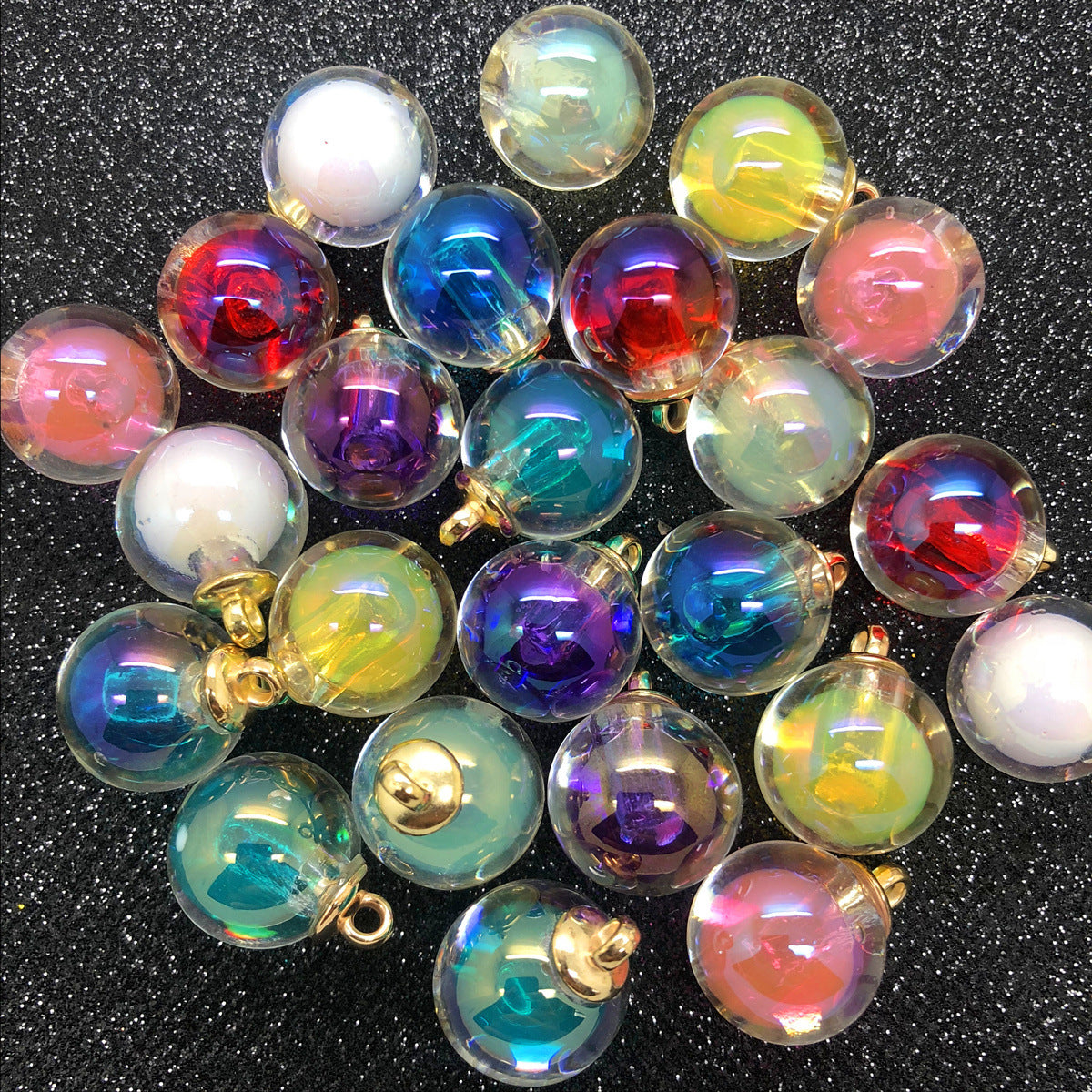 Wholesale 10pcs Spot 16mm AB color beads medium beads pendant round beads earrings DIY pendant bracelet crafts decorative buckle