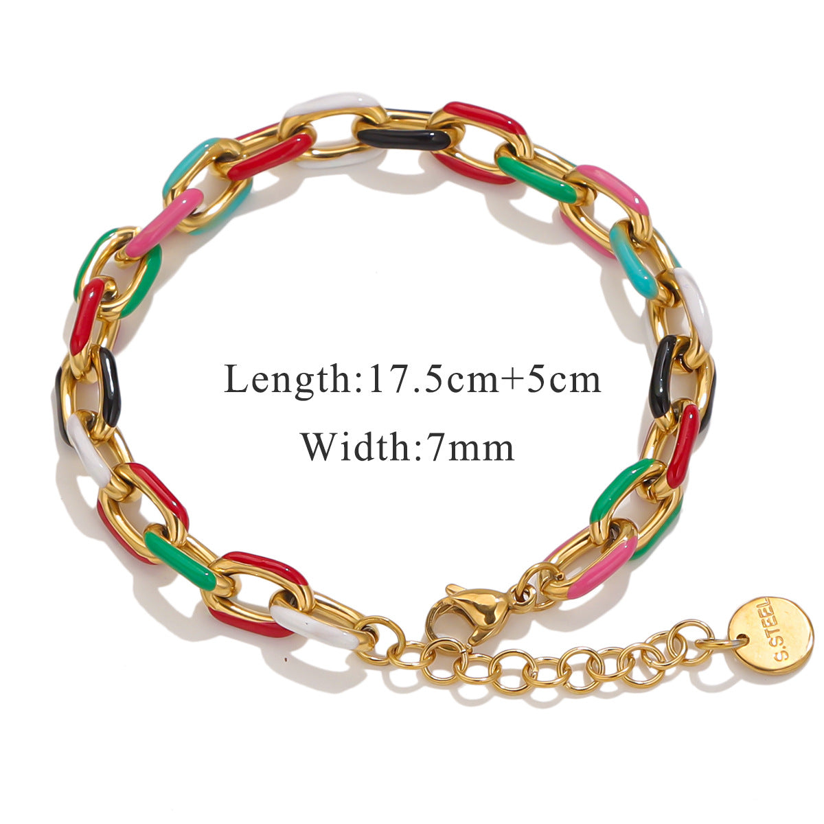 Wholesale Colorful Bracelets for Men and Women Stainless Steel Non-Fading Jewelry