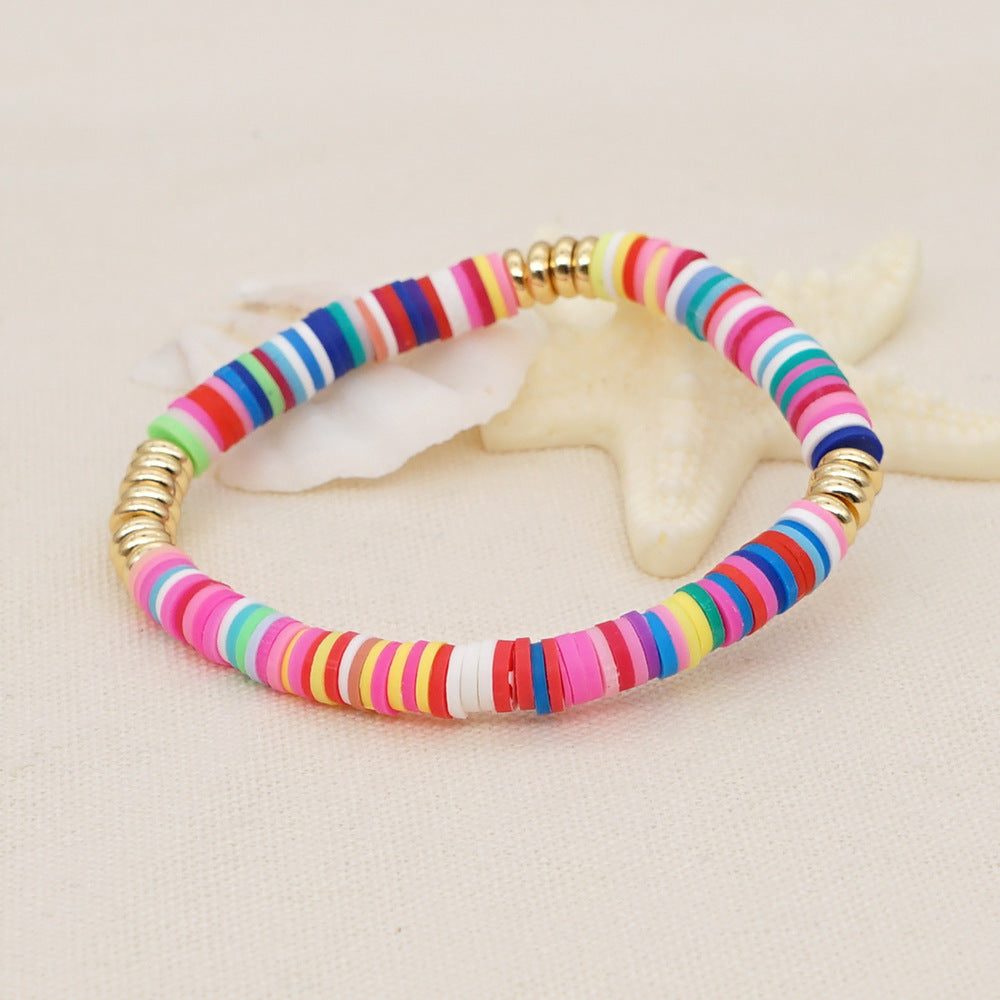 Wholesale 6mm colored polymer clay septa Bracelet