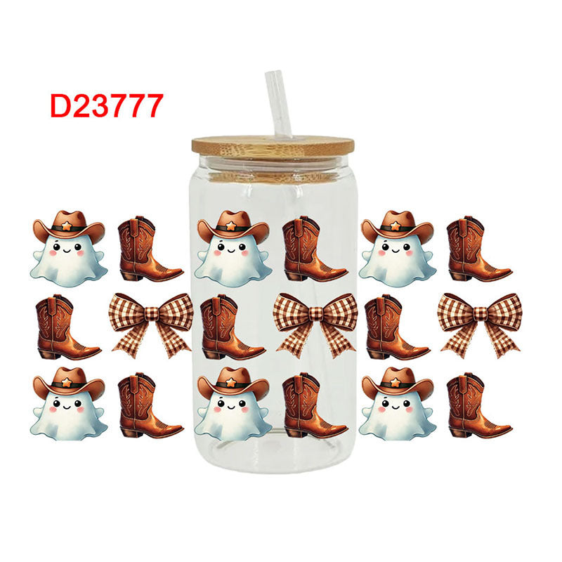 Wholesale Pumpkin Ghost Halloween 16oz Cup UV DTF Wraps