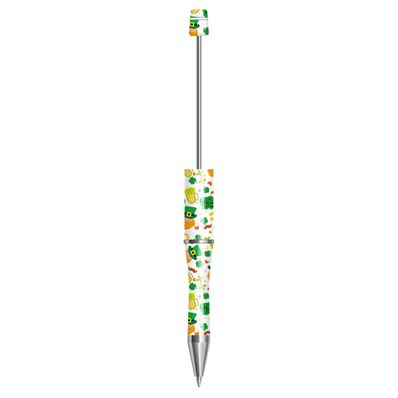 Wholesale Beadable Pens St. Patrick's Day Clover Plastic Pens DIY for Beaded