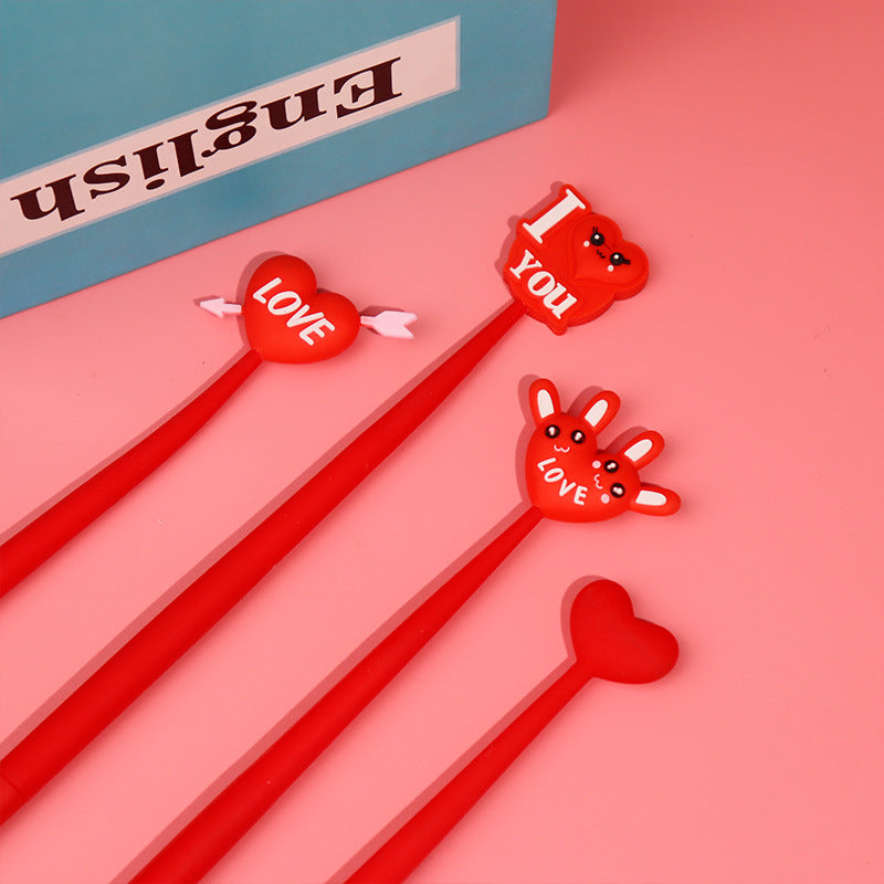 Wholesale Pens of 10PCS Cartoon Swinging Pen Valentine's Day Series Writing Silicone Pen