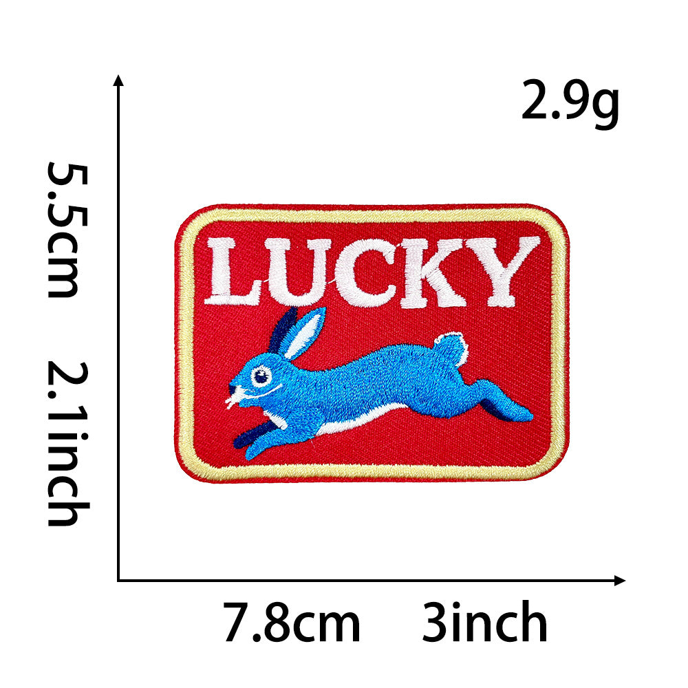 Wholesale Lucky Rabbit Themed Iron On Embroidered Patch Mixed Letters Fashion Accessory For Shoes Hats Boutique Gift