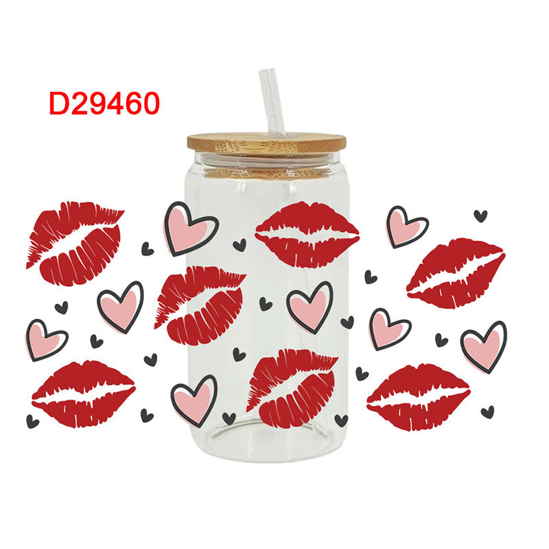 Wholesale Sweet Heart Valentine' s Day 16oz Cup UV DTF Wraps