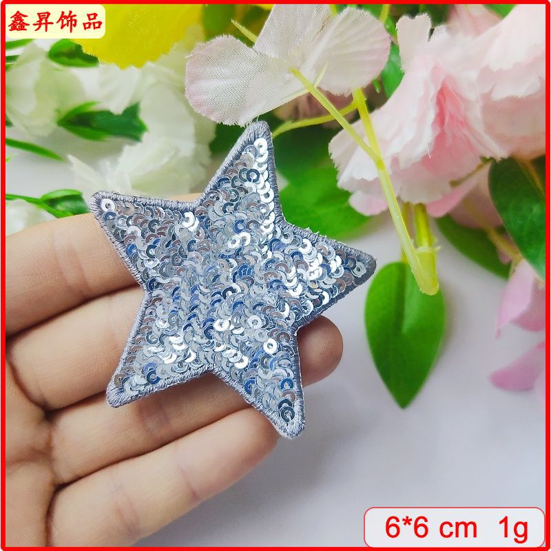 Wholesale Love Star Towel Embroidered Bead Sequin Cloth Stickers Badge Chest Badge Patch FS