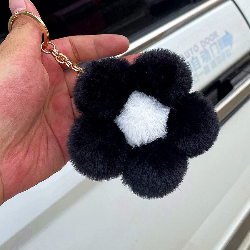 Wholesale Hairball Flowers Cute Plush Keychain