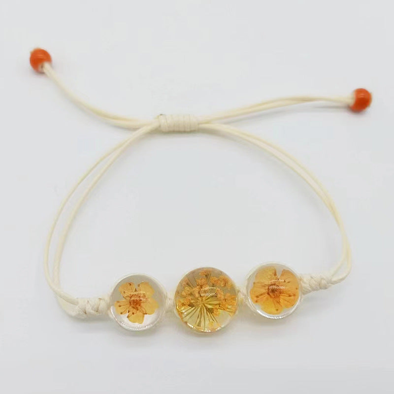 Wholesale Cherry Blossom Hand-woven Real Flower Bracelet