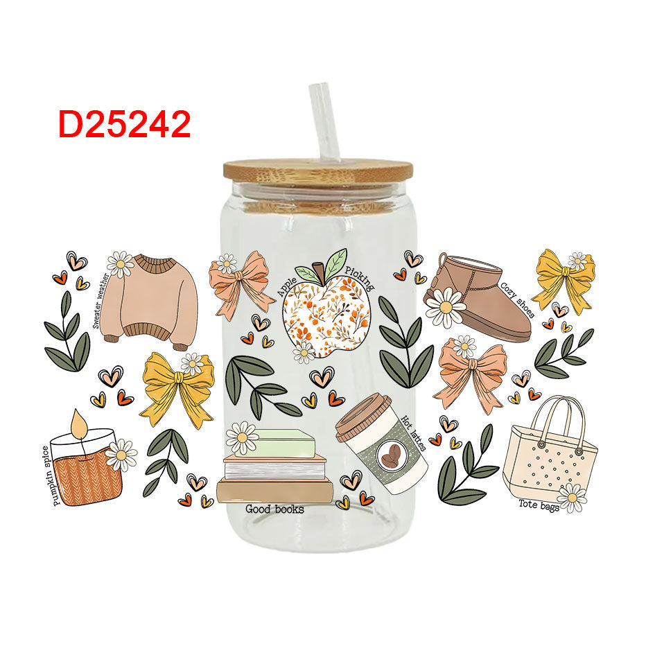 Wholesale Cartoon Cute Study Campus Theme 16oz Cup UV DTF Wraps