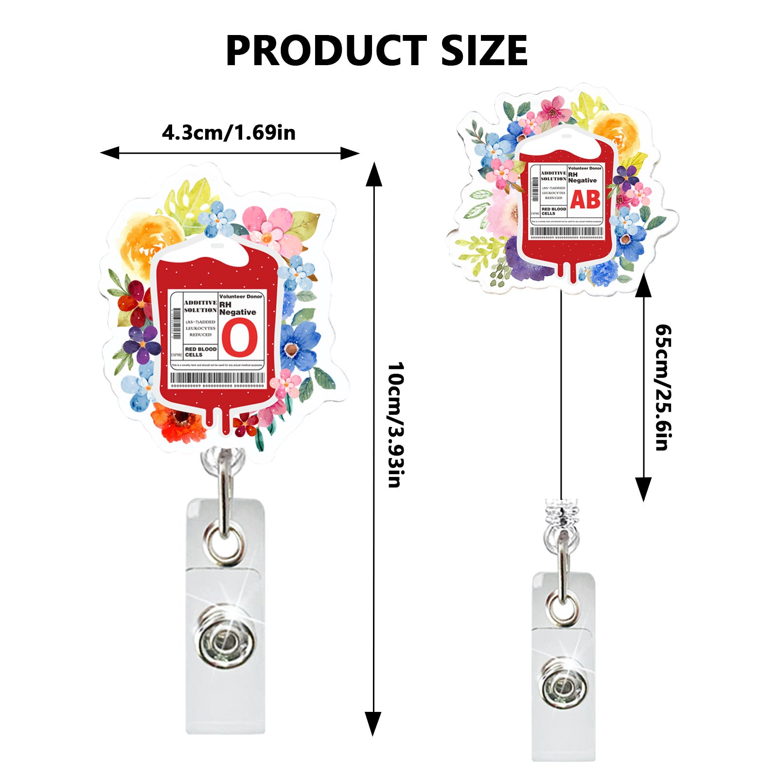 Wholesale Acrylic flower infusion bag blood type easy to pull