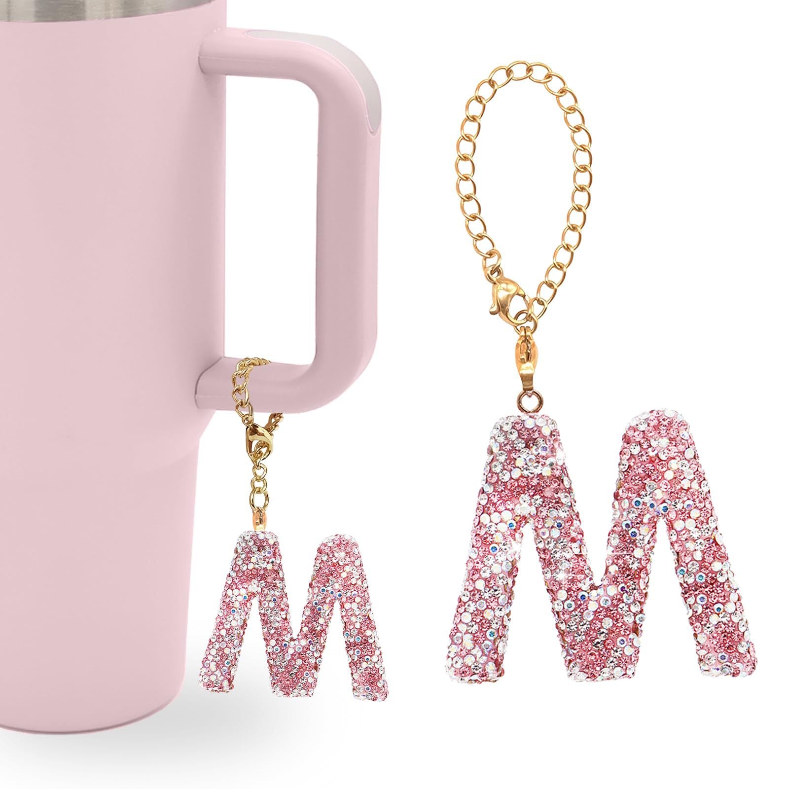 Wholesale Pink Diamond English Letter Water Cup Chain Pendant Cup Accessories