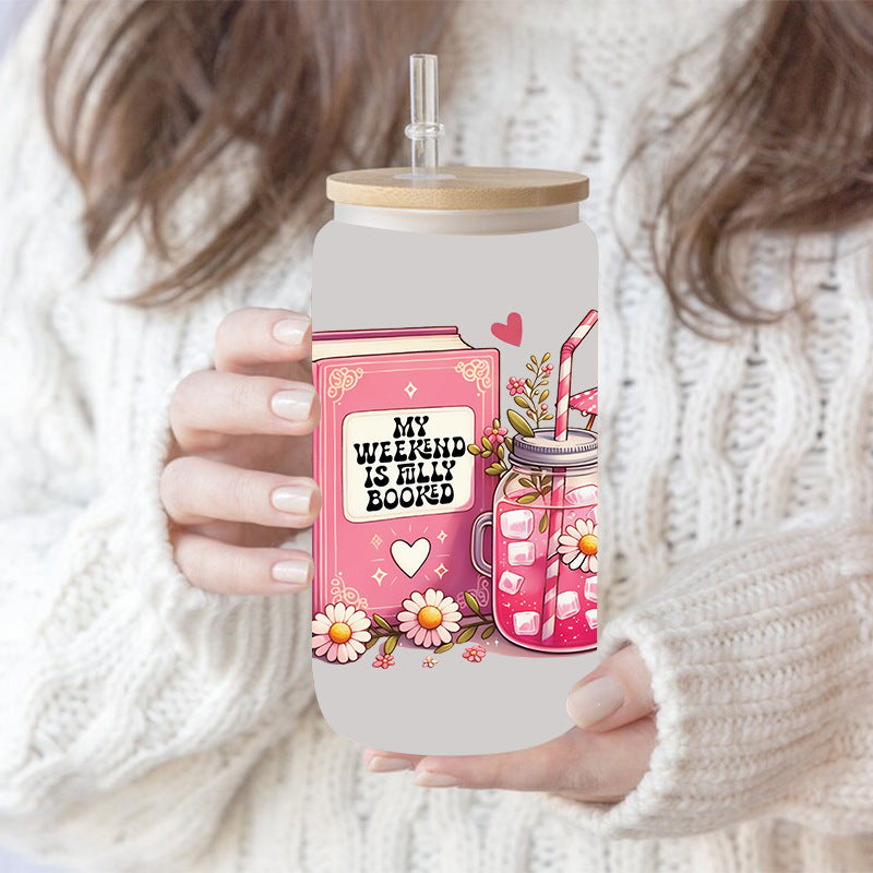 Wholesale Cute Cartoon Reading Theme Books 16oz Cup UV DTF Wraps