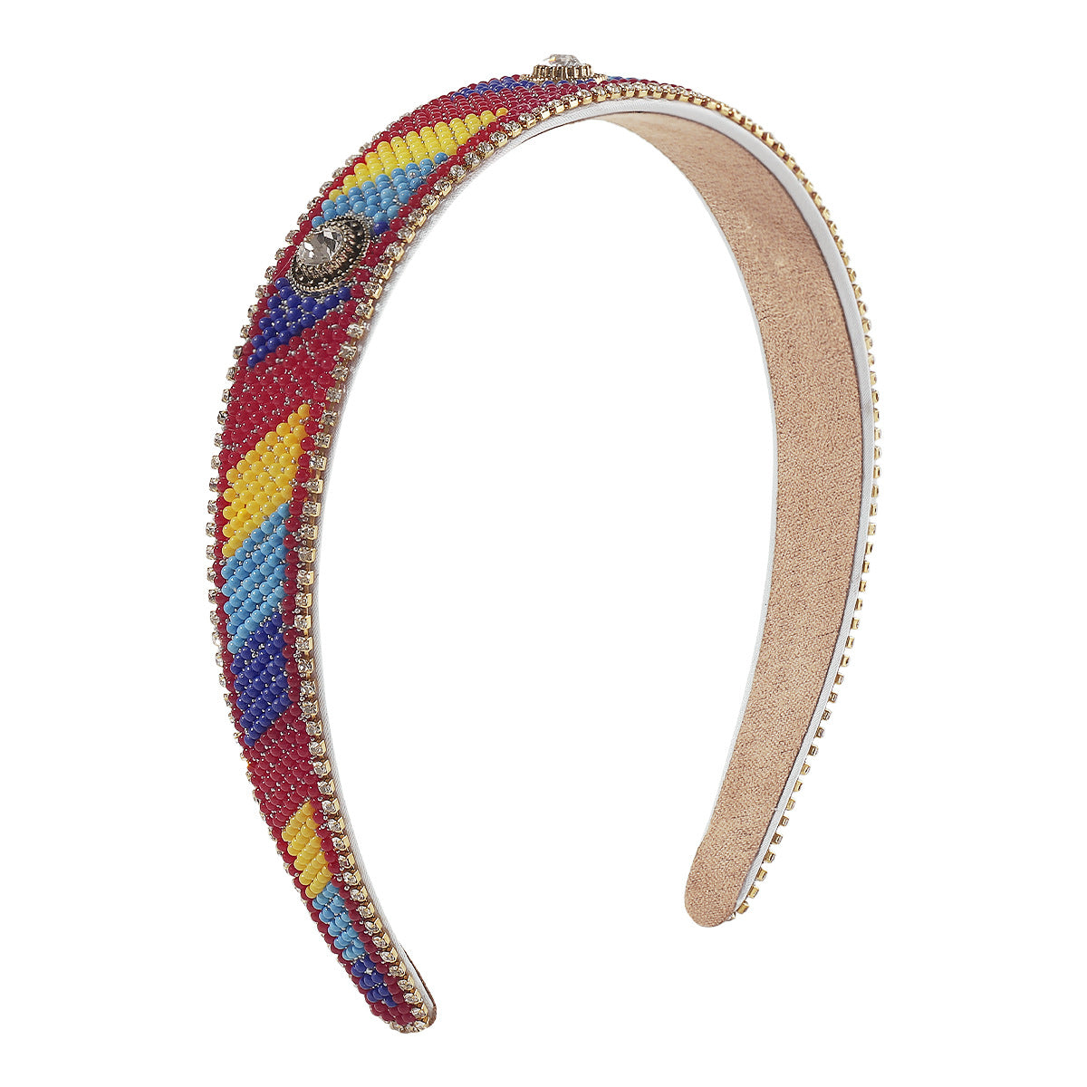 Wholesale Colored Diamond Studded Rice Bead Hairbands