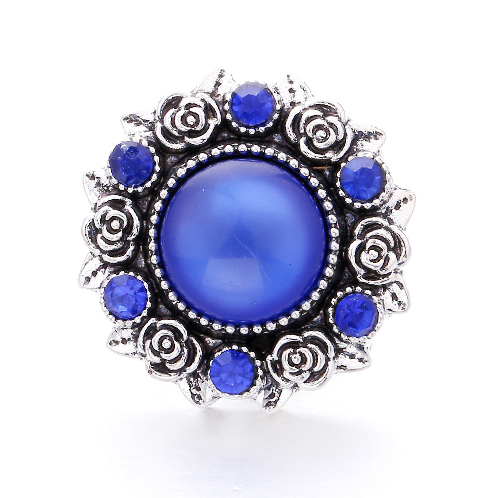 Wholesale Diy Snap Chart Bracelet Pendant Alloy Round Buckle