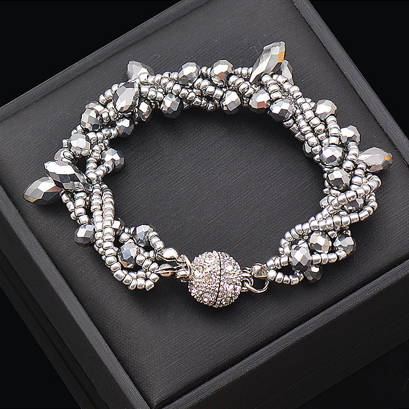 Wholesale Magnet Multicolor Drop Shape Crystal Beads Bracelet Necklace