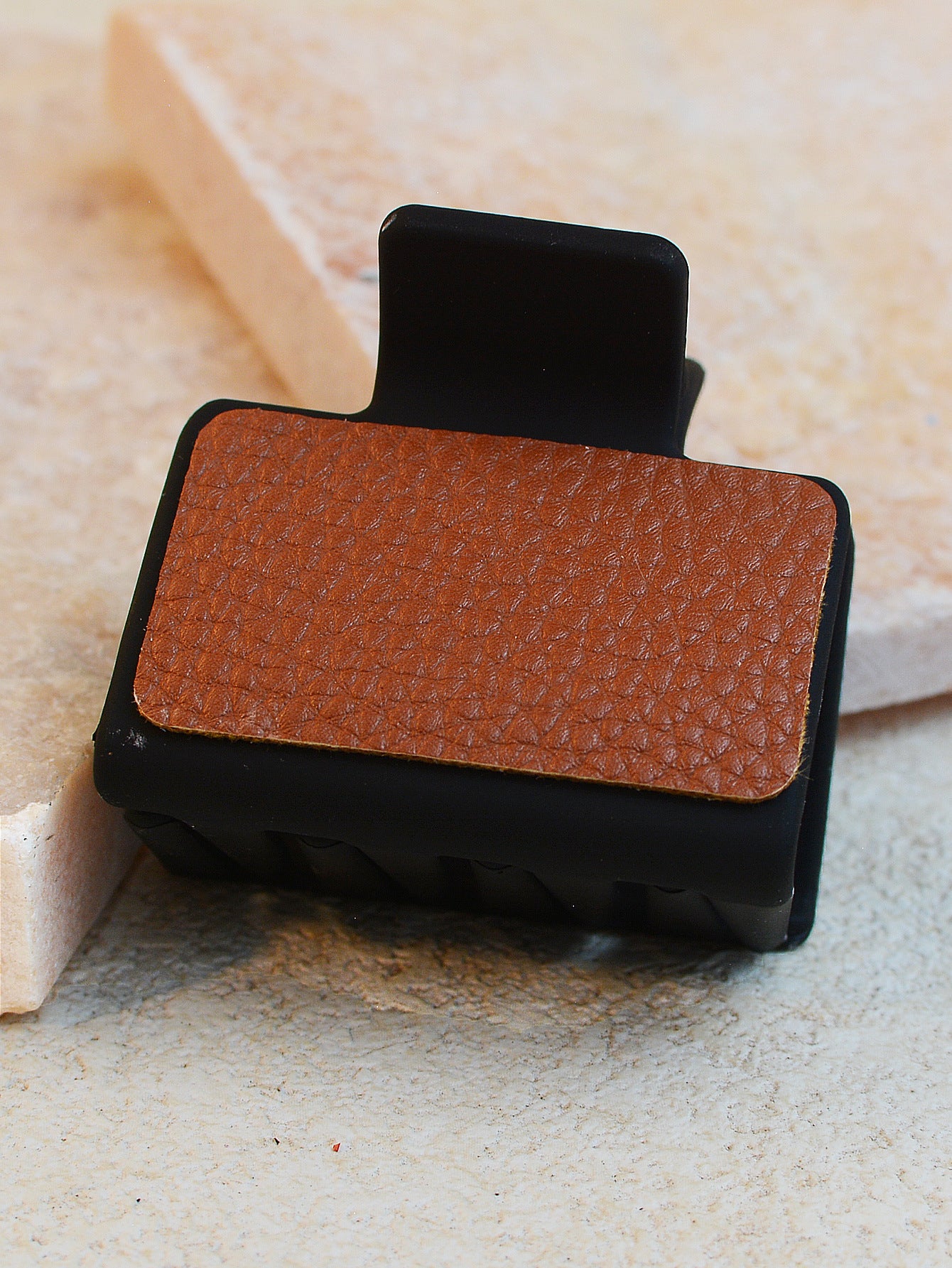 Wholesale Solid Color PU Leather Hairpin Shark Clip