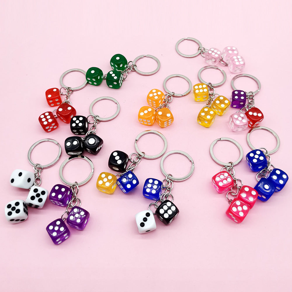 Wholesale Resin Colored Dice Keychain Pendants