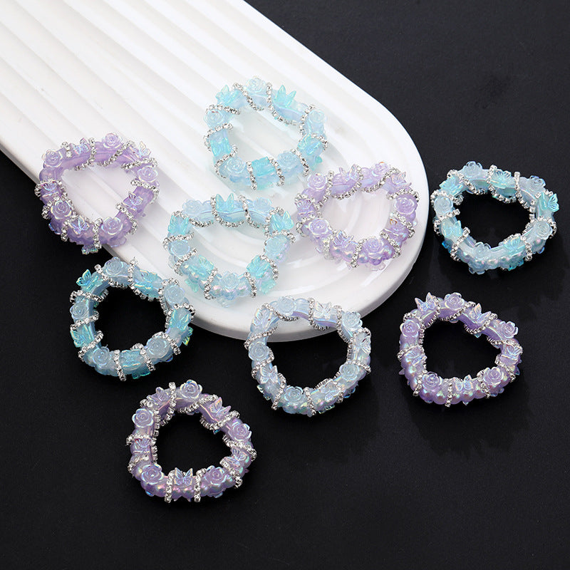 Wholesale 2PCS/Pack Full Diamond Heavy Industry Butterfly Flower Love Flower Ball diy Hand-made Trendy Play Beaded Mobile Phone Bag Bag Hanging Chain Accessories