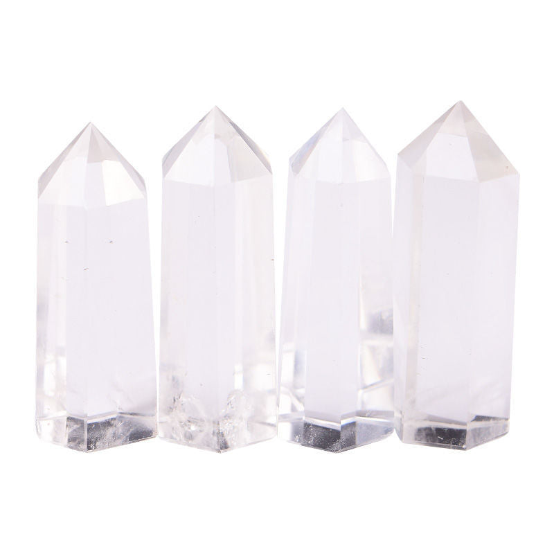 Wholesale White crystal single pointed prism ornaments
