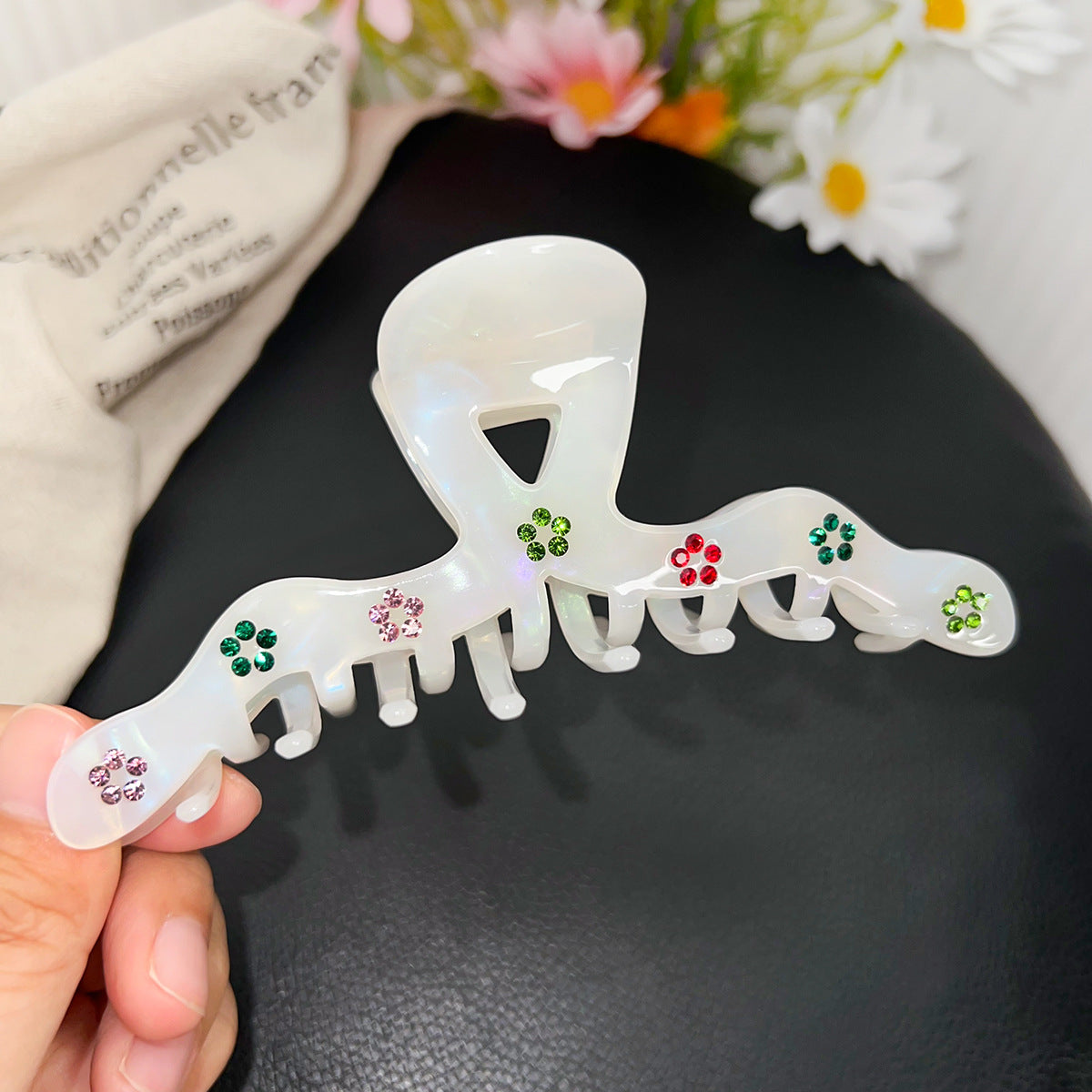 Wholesale Mermaid Ji Fancy Color Diamond Creative Simple Acetate Grip Clip