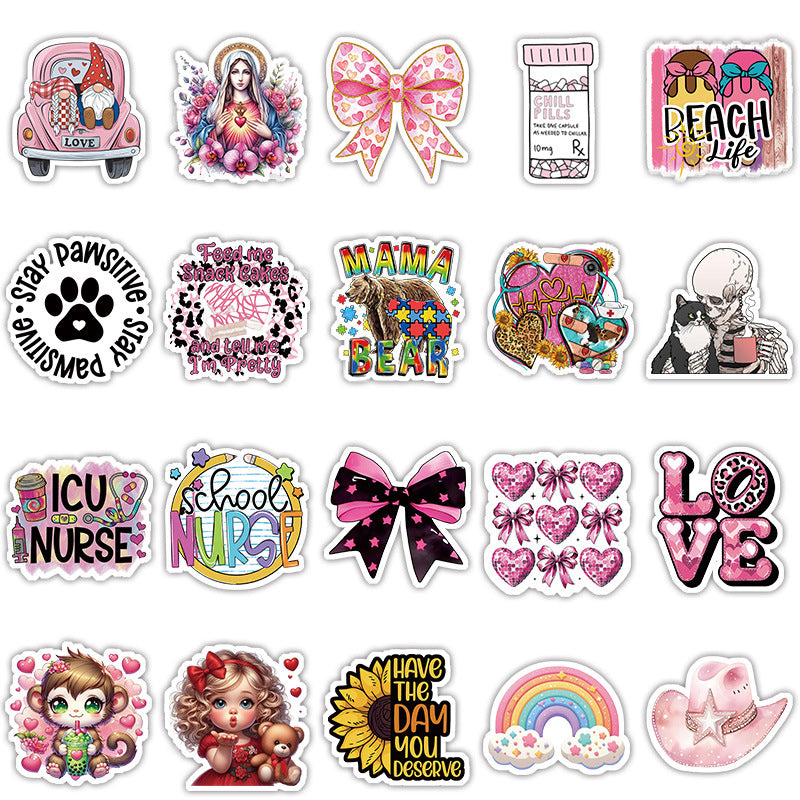 Wholesale Random 30pcs Western style leopard print letter cartoon Acrylic Flatback