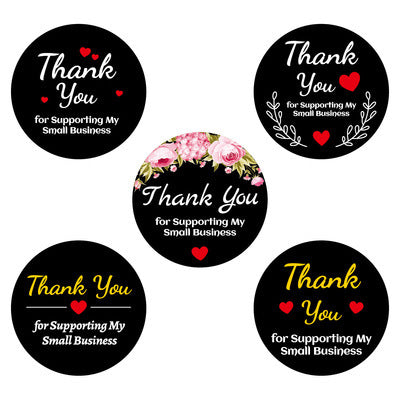 Wholesale Coated Paper Self-adhesive Round Bronzing Thank You Sticker