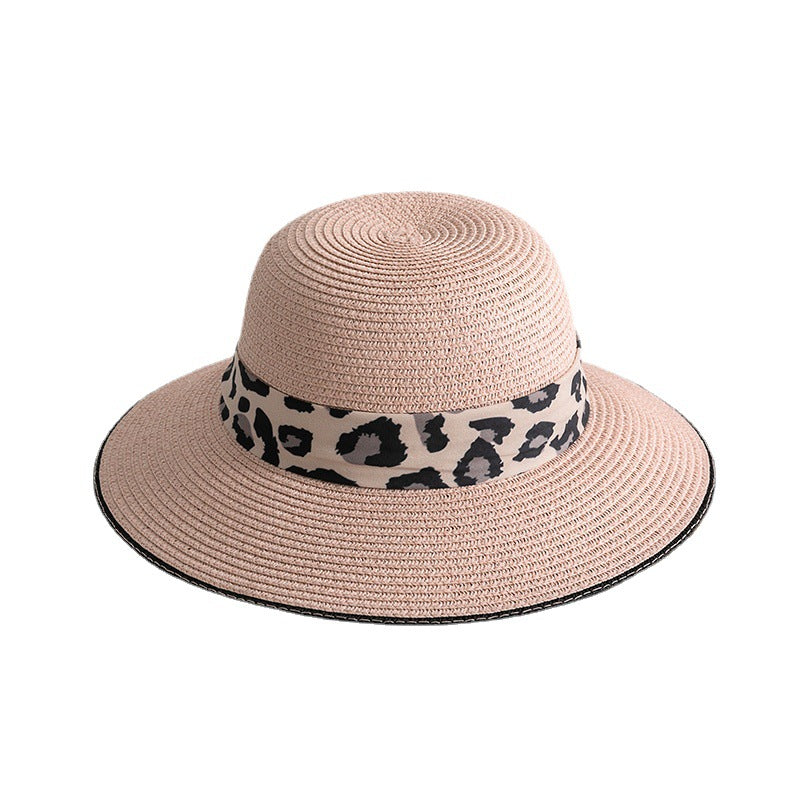 Sombreros de paja de leopardo de verano al por mayor