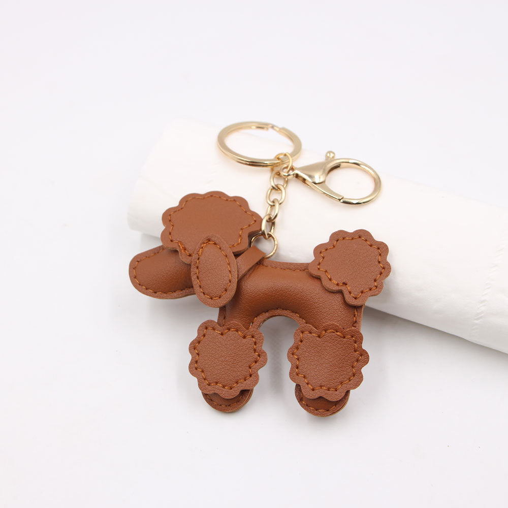 Wholesale White Faux Leather  Dog Keychain Pendant Car Key Accessory And Bag Charm Fashion Gift