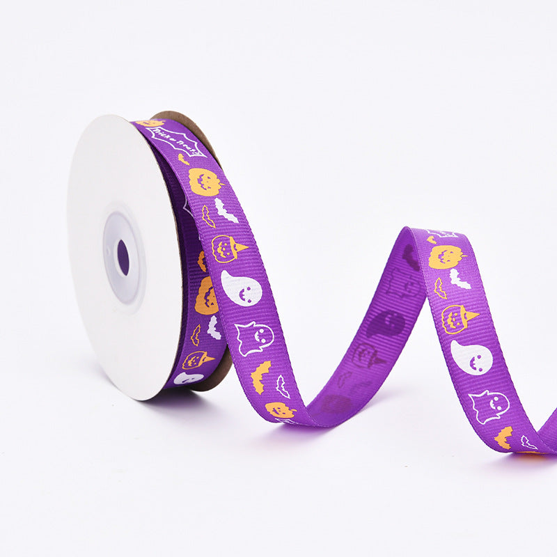 Wholesale New Halloween Webbing 1cm Spot Holiday Decoration Small Roll Ribbon Jewelry Gift Box