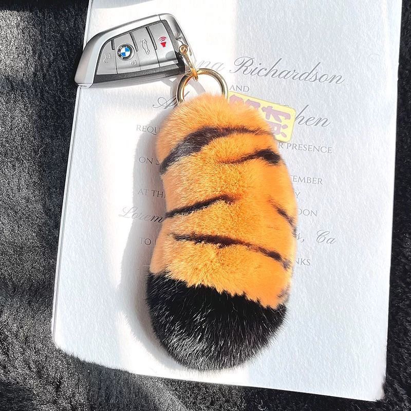 Wholesale Cute Real Otter Rabbit Fur Keychains